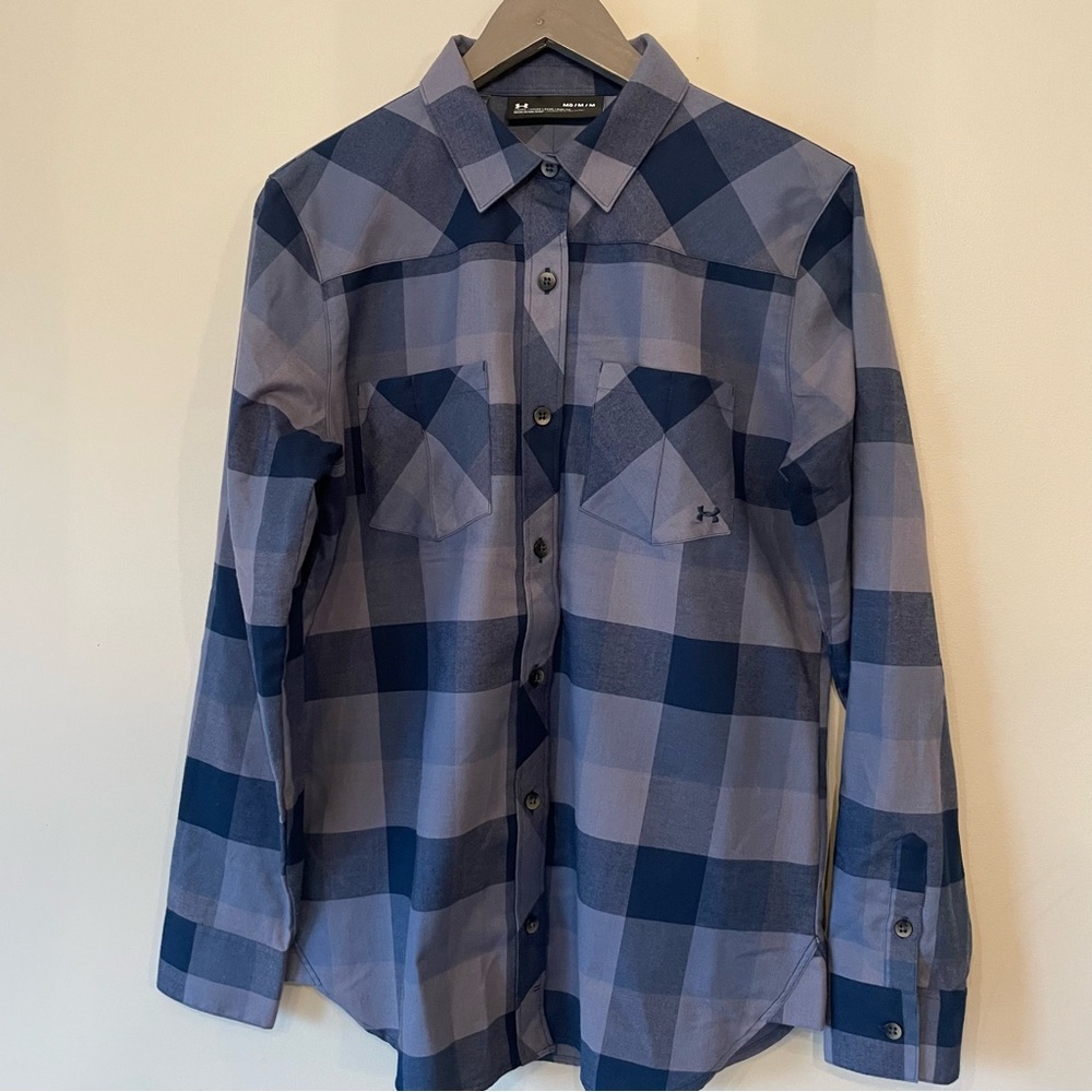 Men’s Under Armour plaid button down- size medium